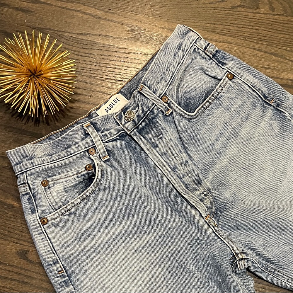 Agolde Riley High Rise Straight Crop Raw Hem Size 27 - Picture 4 of 8